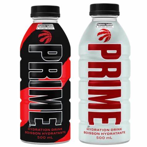Prime hydration NBA Toronto raptors white and   black case